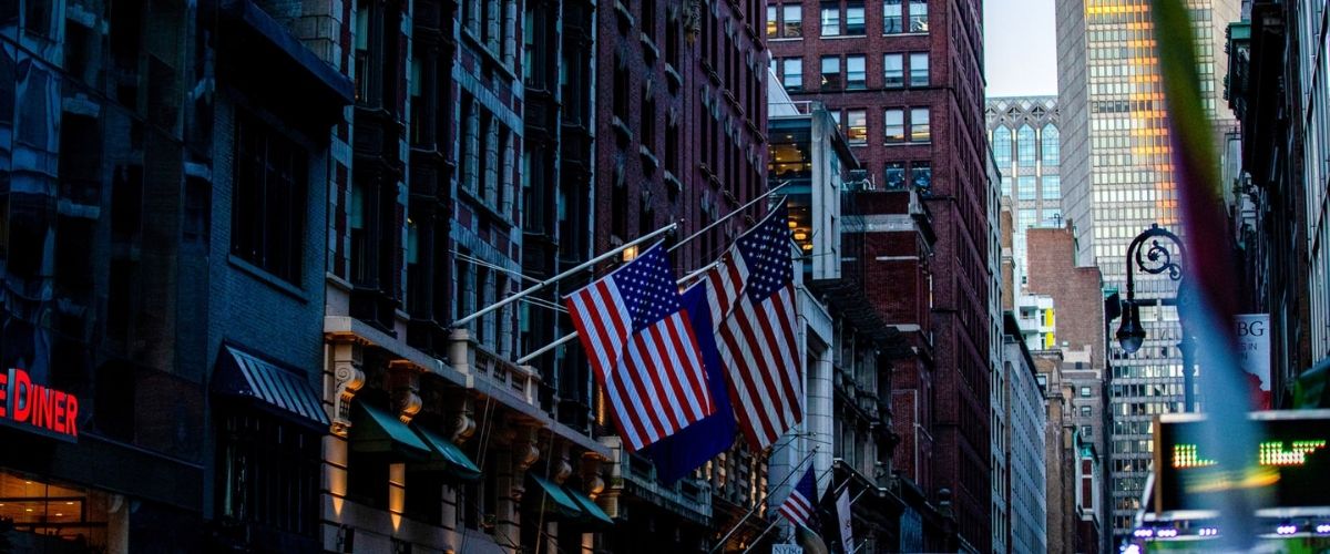 下がったアメリカ国旗