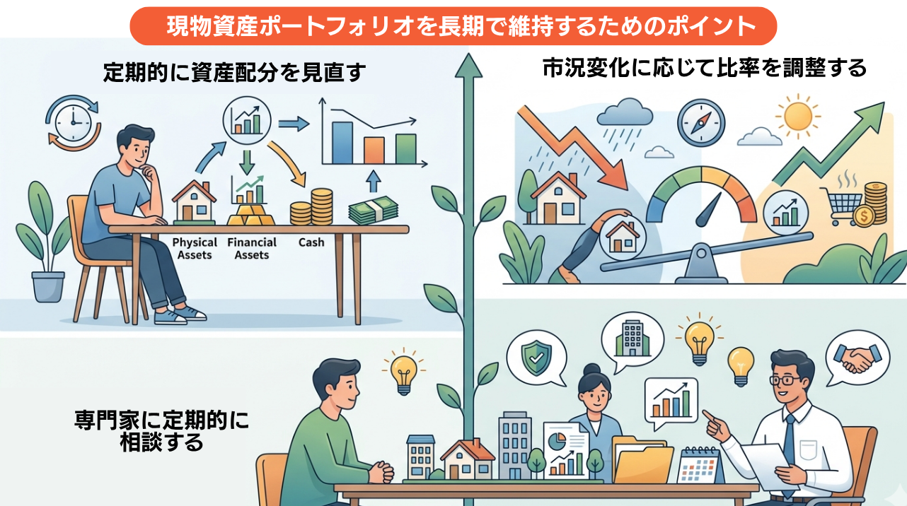 現物資産ポートフォリオを長期で維持するためのポイント