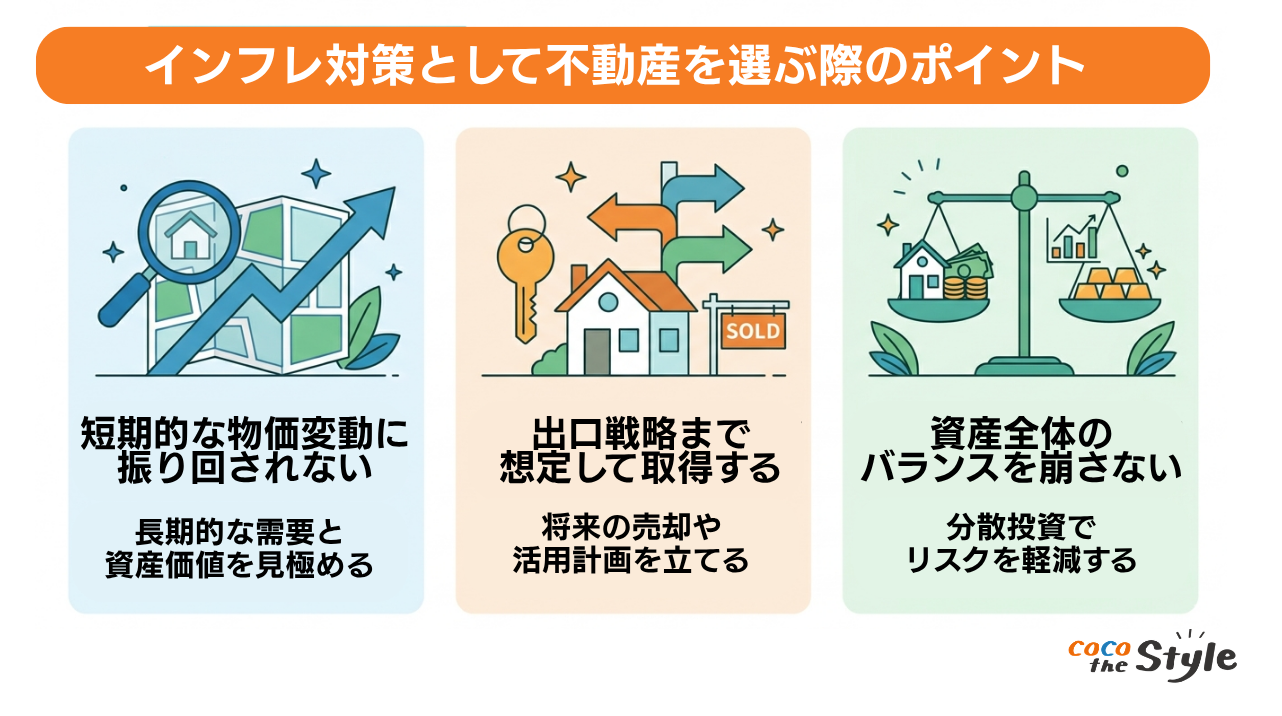 インフレ対策として不動産を選ぶ際のポイント