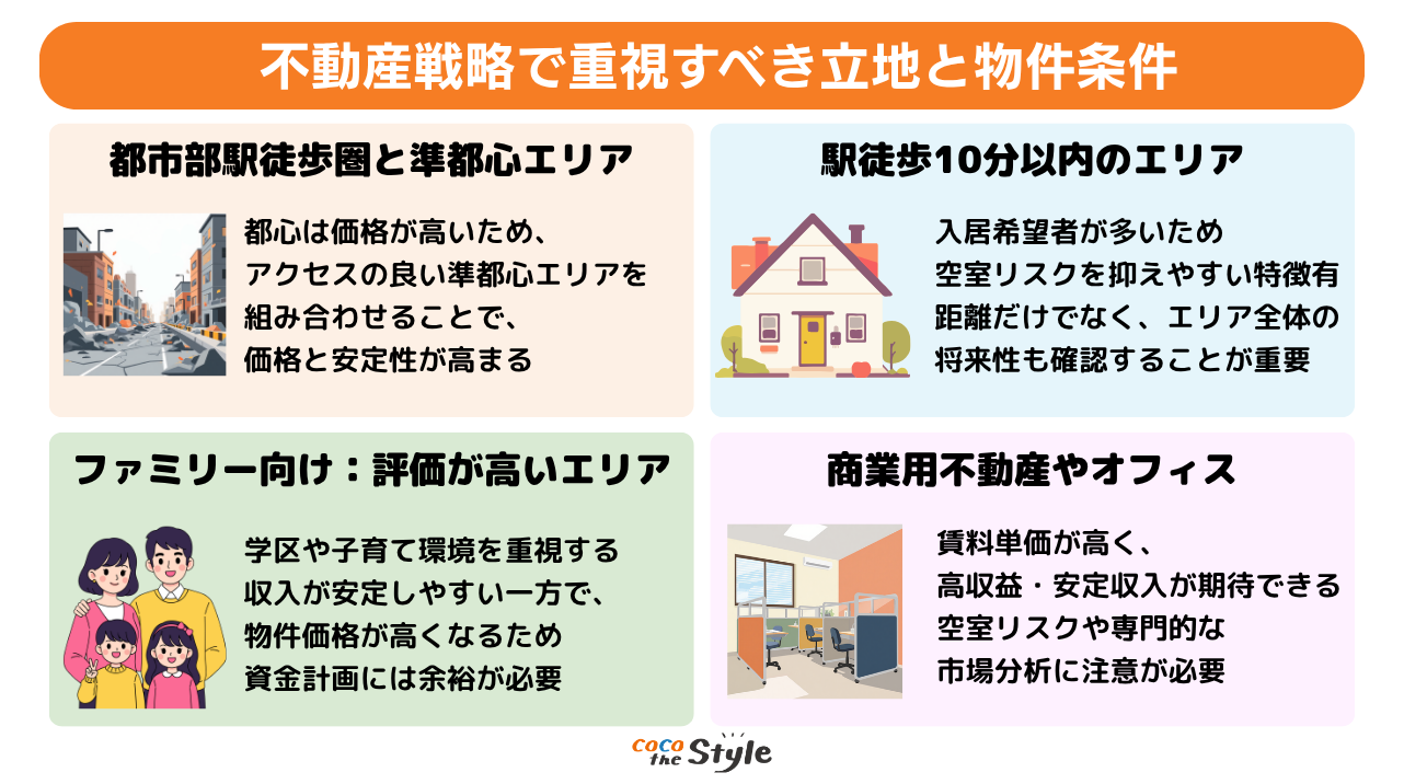 不動産戦略で重視すべき立地と物件条件