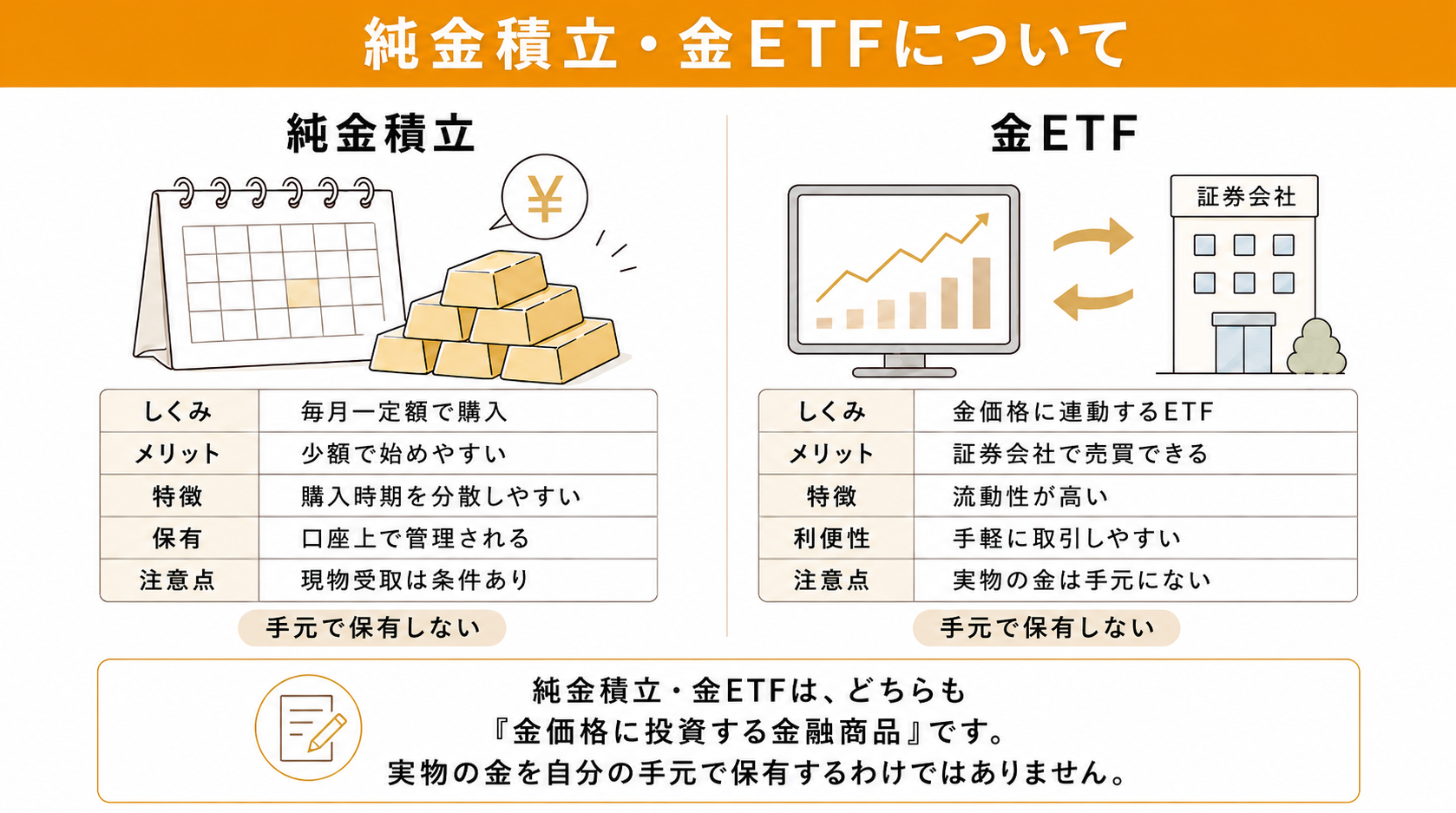 純金積立・金ETF