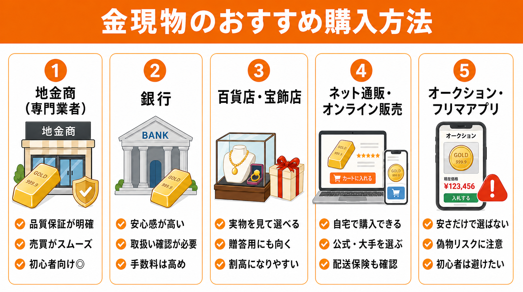 金現物のおすすめ購入方法
